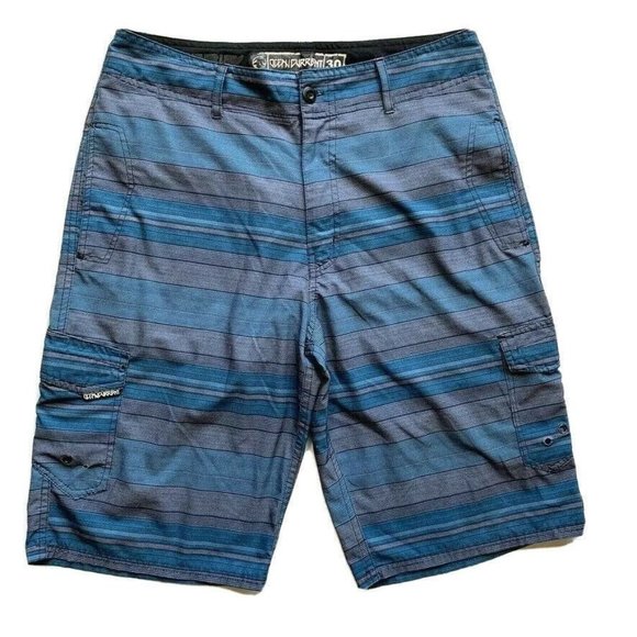 Ocean Current Board Shorts Swim Trunks Men 30 (31) Striped Stretch Surfing Beach - Picture 1 of 12